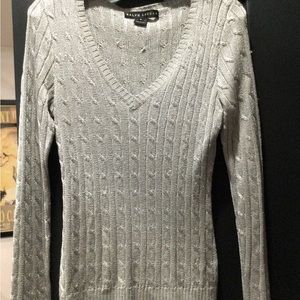 Ralph Lauren Black Label Metallic Silver Sweater